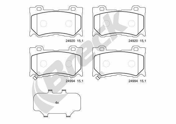 Breck Brake Pad Set, disc brake – price 147 PLN