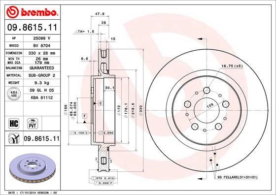 AP (Brembo) 25098 V Brake disc 25098V