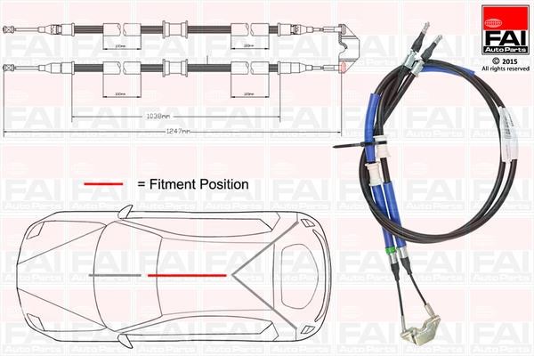 FAI FBC0053 Cable Pull, parking brake FBC0053