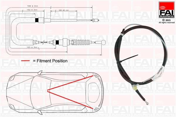 FAI FBC0154 Cable Pull, parking brake FBC0154