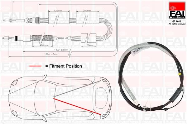 FAI FBC0116 Cable Pull, parking brake FBC0116