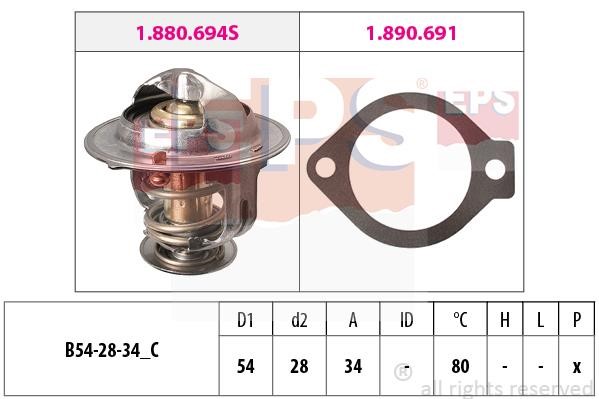 Eps 1.880.694 Thermostat, coolant 1880694