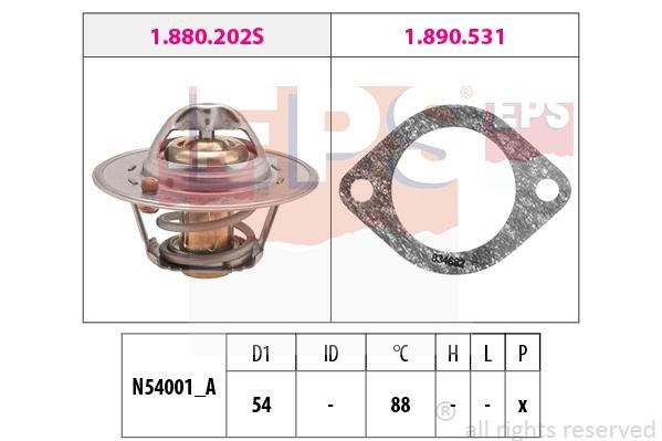 Eps 1.880.600 Thermostat, coolant 1880600