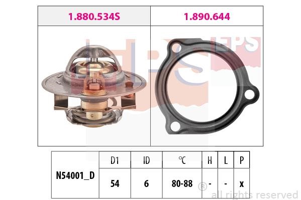 Eps 1.880.587 Thermostat, coolant 1880587