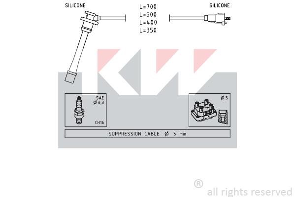 KW 360792 Ignition cable kit 360792
