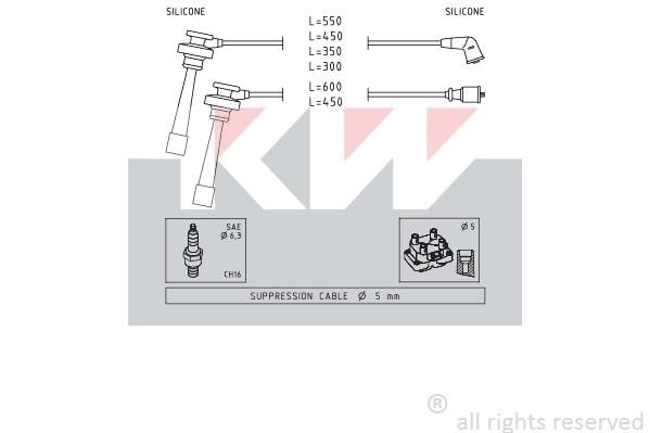 KW 360344 Ignition cable kit 360344