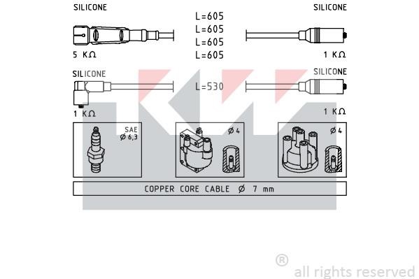 KW 360549 Ignition cable kit 360549