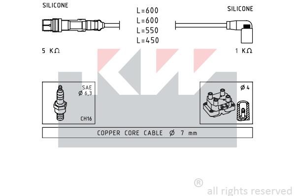 KW 358248 Ignition cable kit 358248