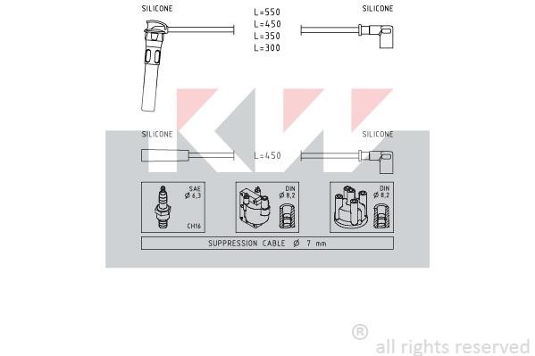 KW 360888 Ignition cable kit 360888