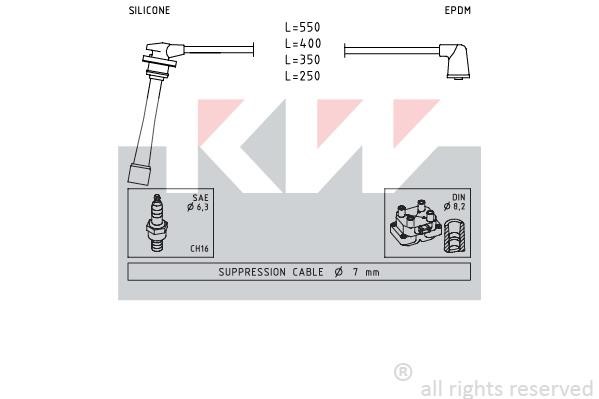 KW 360385 Ignition cable kit 360385
