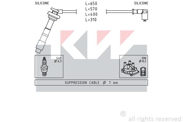 KW 360658 Ignition cable kit 360658