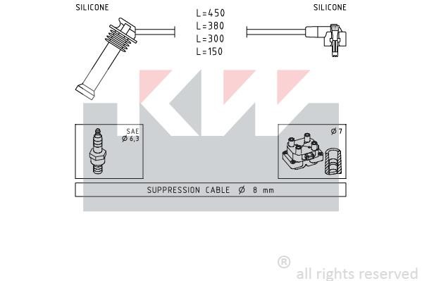 KW 360630 Ignition cable kit 360630