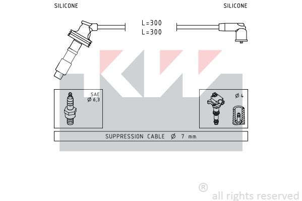 KW 358059 Ignition cable kit 358059