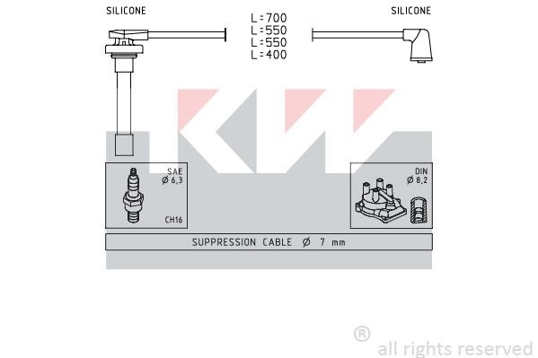 KW 360711 Ignition cable kit 360711