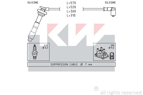 KW 359608 Ignition cable kit 359608