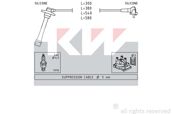 KW 360435 Ignition cable kit 360435