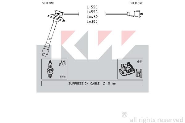 KW 360856 Ignition cable kit 360856