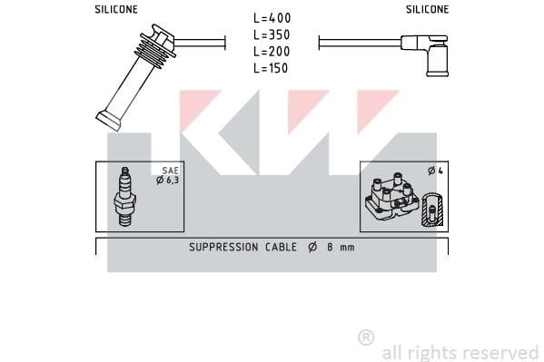 KW 358242 Ignition cable kit 358242