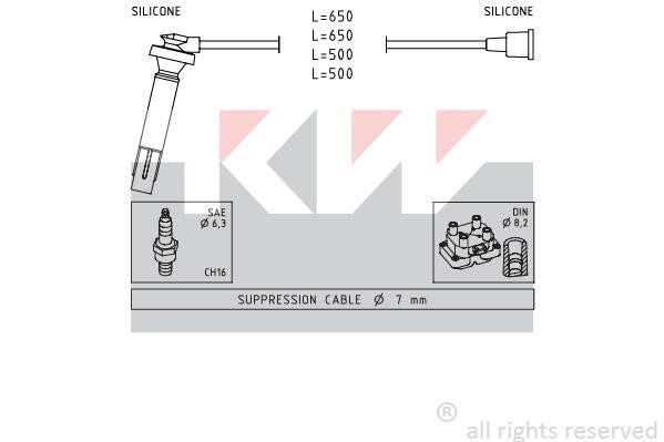 KW 360819 Ignition cable kit 360819