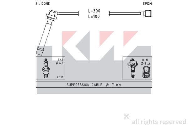 KW 358013 Ignition cable kit 358013