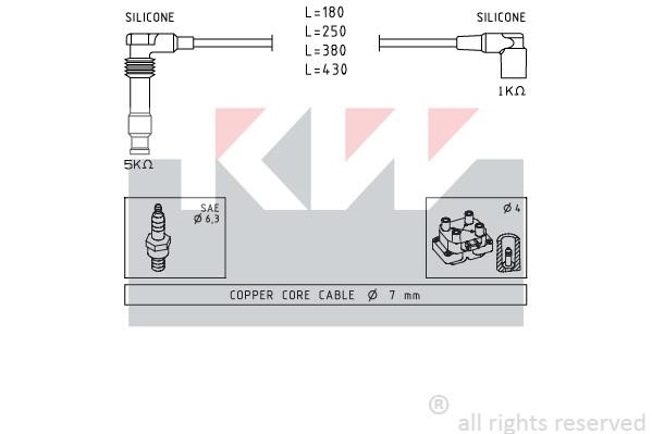 KW 360562 Ignition cable kit 360562