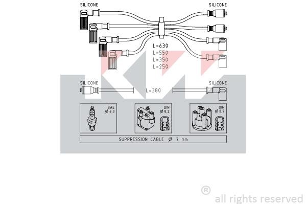 KW 359815 Ignition cable kit 359815
