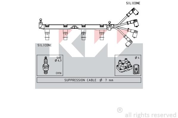 KW 358049 Ignition cable kit 358049