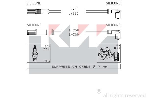 KW 358170 Ignition cable kit 358170