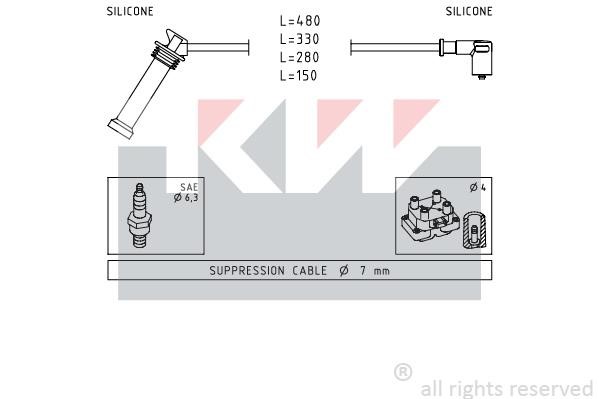 KW 360614 Ignition cable kit 360614