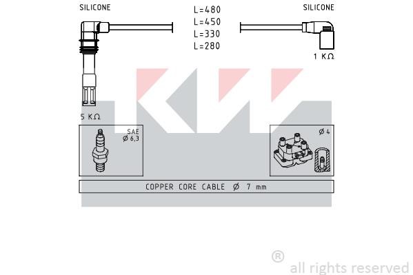 KW 360575 Ignition cable kit 360575