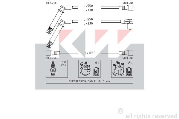 KW 359689 Ignition cable kit 359689