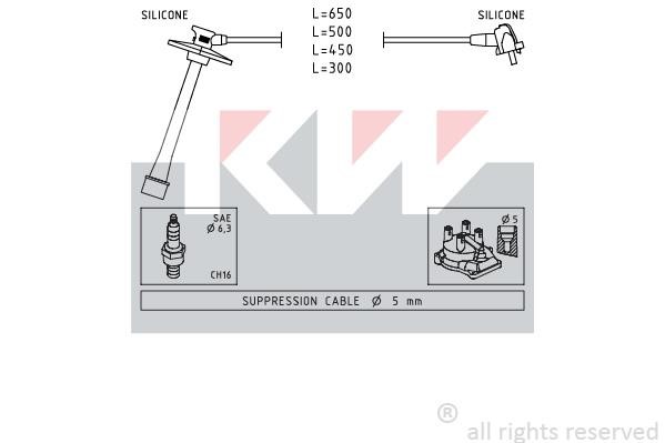KW 360793 Ignition cable kit 360793