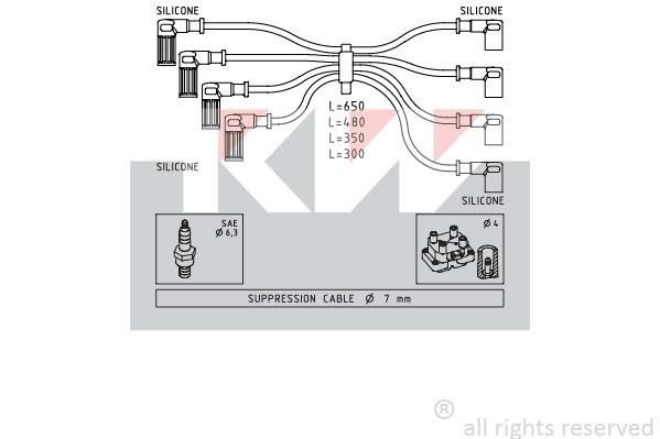 KW 359888 Ignition cable kit 359888