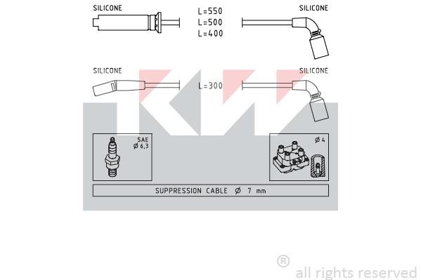 KW 360731 Ignition cable kit 360731