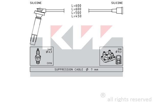 KW 358100 Ignition cable kit 358100