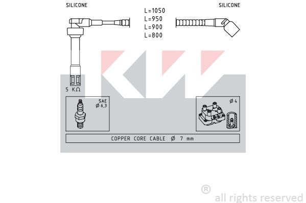 KW 360921 Ignition cable kit 360921