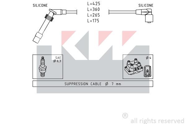 KW 360531 Ignition cable kit 360531