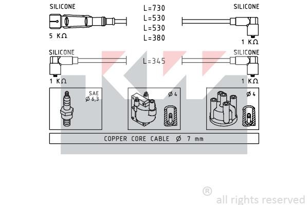 KW 360641 Ignition cable kit 360641