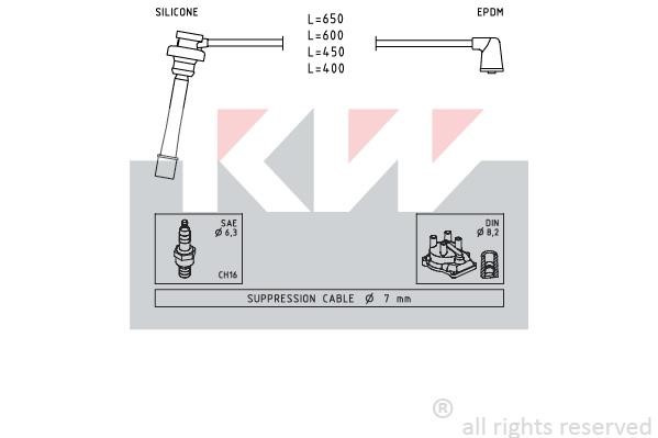 KW 360278 Ignition cable kit 360278