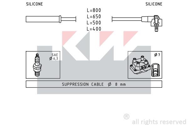 KW 359864 Ignition cable kit 359864