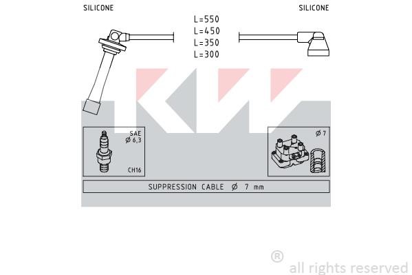 KW 360739 Ignition cable kit 360739
