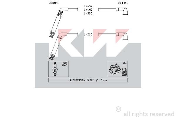 KW 358208 Ignition cable kit 358208