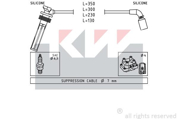 KW 358249 Ignition cable kit 358249
