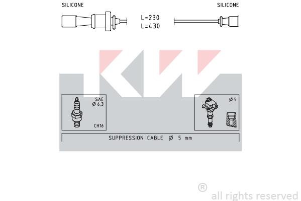KW 358251 Ignition cable kit 358251