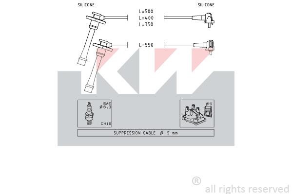 KW 360209 Ignition cable kit 360209
