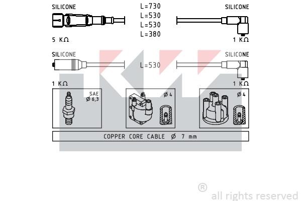 KW 360609 Ignition cable kit 360609