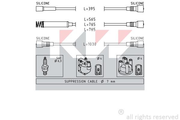 KW 359527 Ignition cable kit 359527