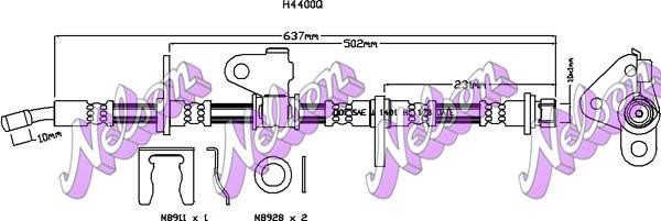 Kawe H4400Q Brake Hose H4400Q