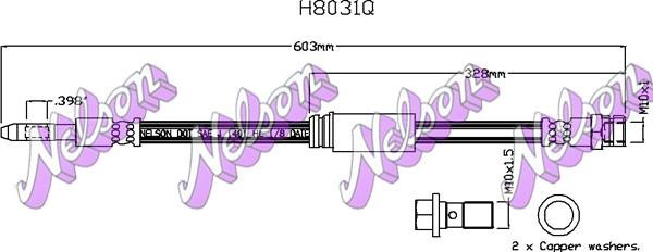 Kawe H8031Q Brake Hose H8031Q