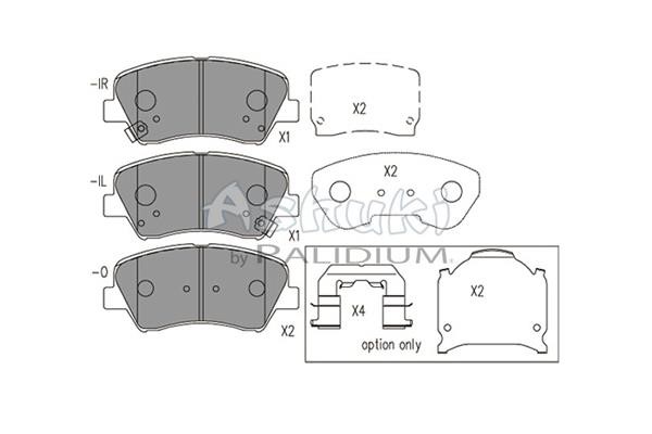 Ashuki Y029-54 Brake Pad Set, disc brake Y02954